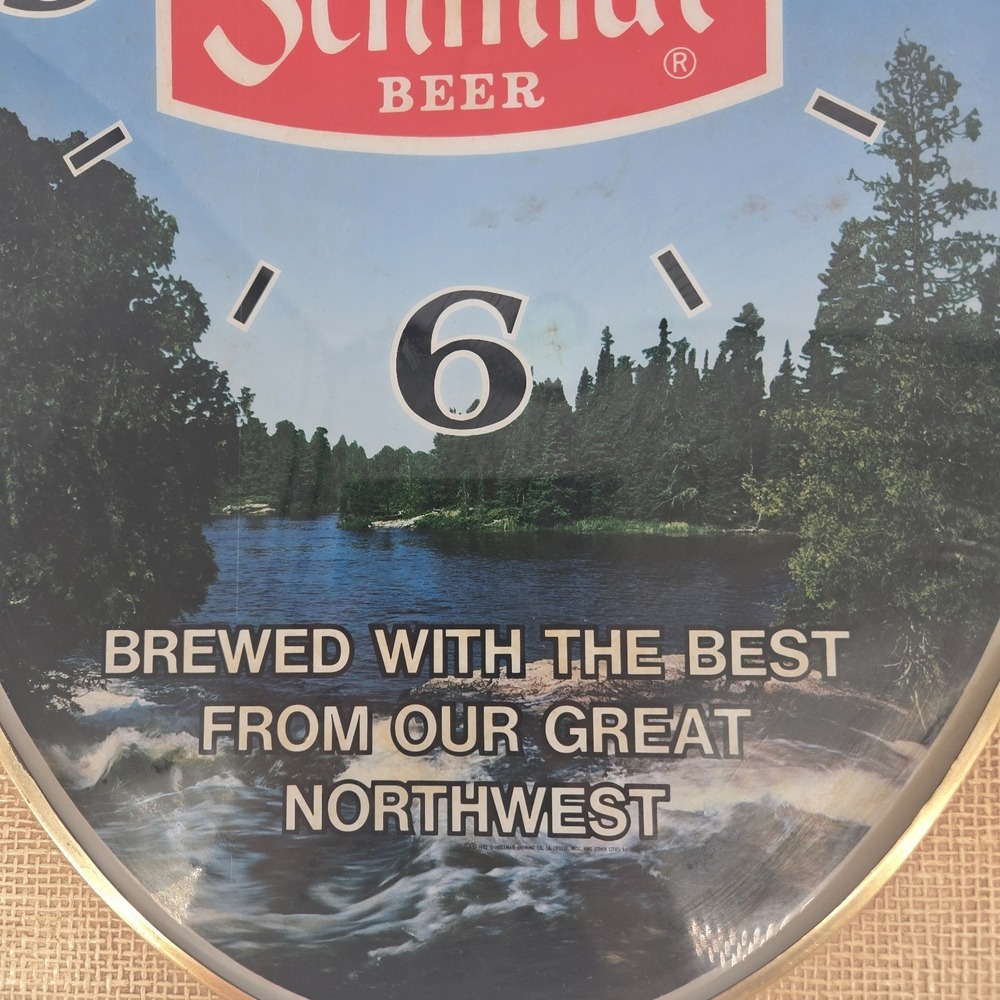 Vintage 1982 Schmidt Beer Lighted Wall Clock Sign G Heileman Embosograph Mancave - Picture 4 of 16